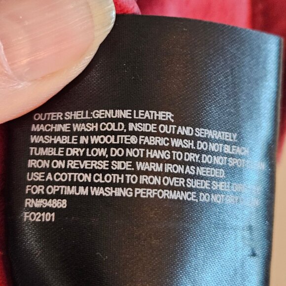 Bernardo Nordstrom Suede Washable Leather Jacket Size 1X Burgundy NWT Flaw - Picture 12 of 12